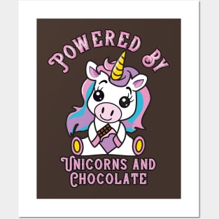 Powered by Unicorns and Chocolate Posters and Art